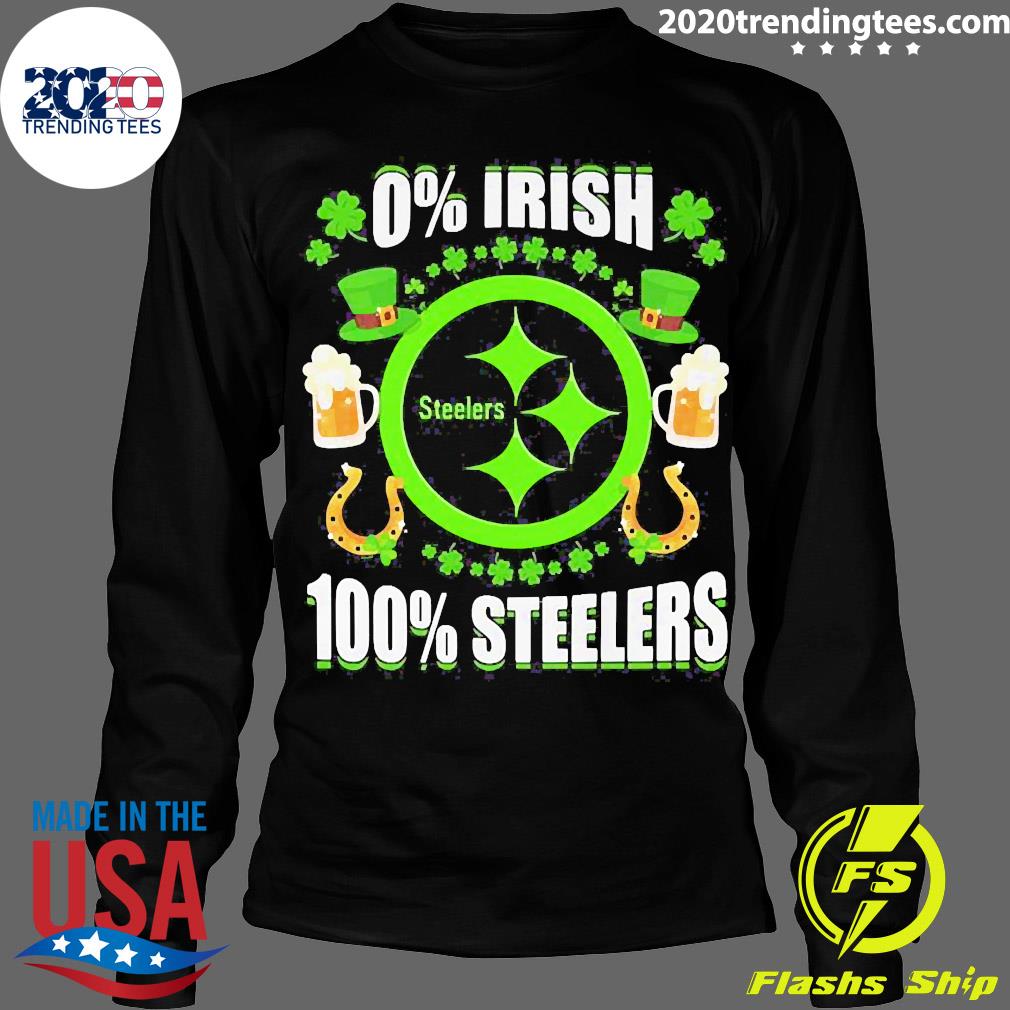 0% Irish Pittsburgh Steelers 100% St Patrick's Day - Adult & Kids T-Shirts, Sweatshirts & Hoodies apparel design preview 4