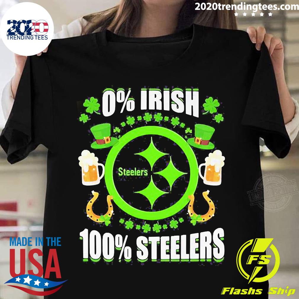 0% Irish Pittsburgh Steelers 100% St Patrick's Day - Adult & Kids T-Shirts, Sweatshirts & Hoodies apparel design preview 1