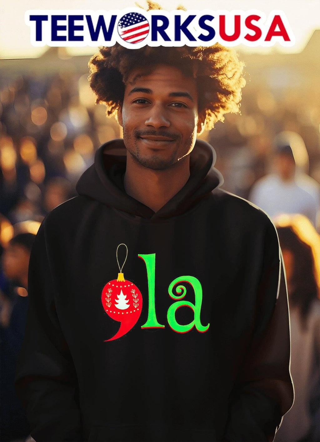 Comma-la Kamala Harris Christmas - Adult & Kids T-Shirts, Sweatshirts & Hoodies apparel design preview 2