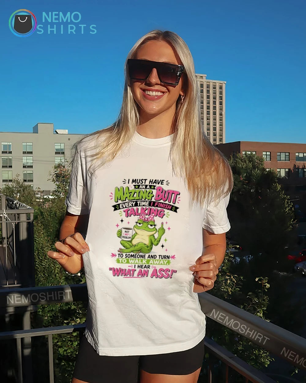 Frog Not My Problem Amazing Butt Sarcastic Quote - Adult & Kids T-Shirts, Sweatshirts & Hoodies apparel design preview 7