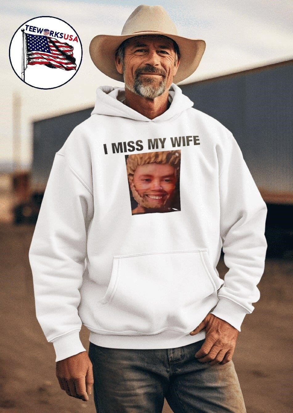 I miss my wife funny - Adult & Kids T-Shirts, Sweatshirts & Hoodies apparel design preview 2
