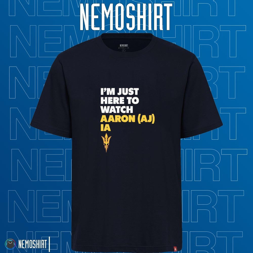 I'm just here to watch Aaron AJ IA - Adult & Kids T-Shirts, Sweatshirts & Hoodies apparel design preview 1