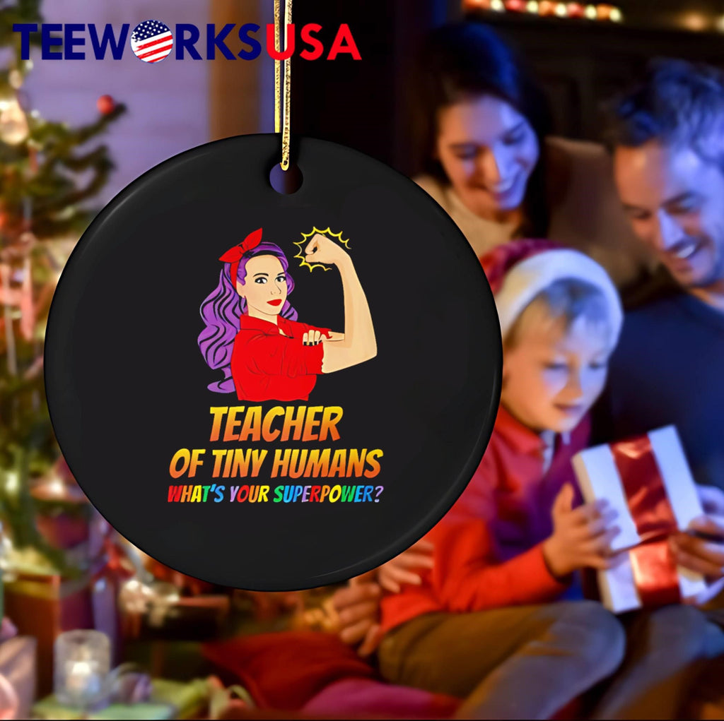 Teacher Of Tiny Humans What is Your Superpower strong - Adult & Kids T-Shirts, Sweatshirts & Hoodies apparel design preview 4
