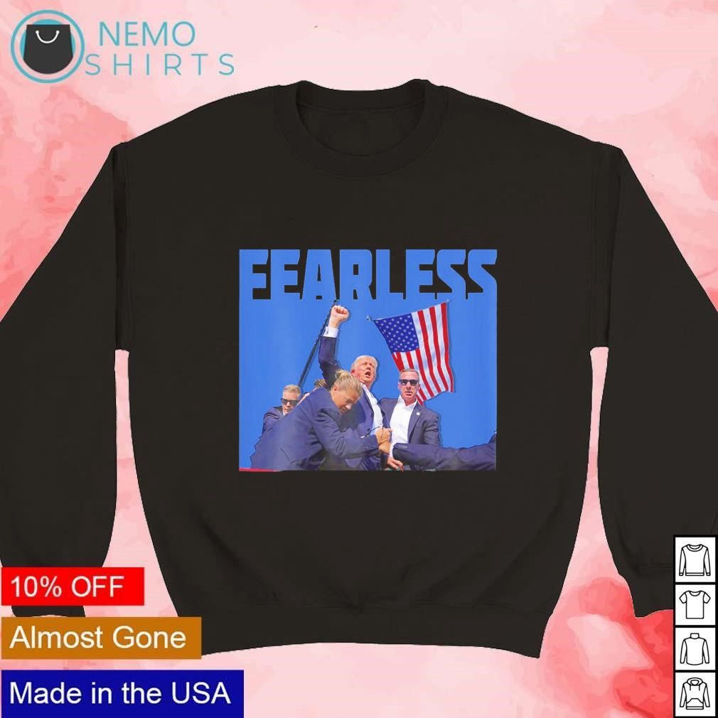 Fearless Trump shot 2024 - Adult & Kids T-Shirts, Sweatshirts & Hoodies apparel design preview 3