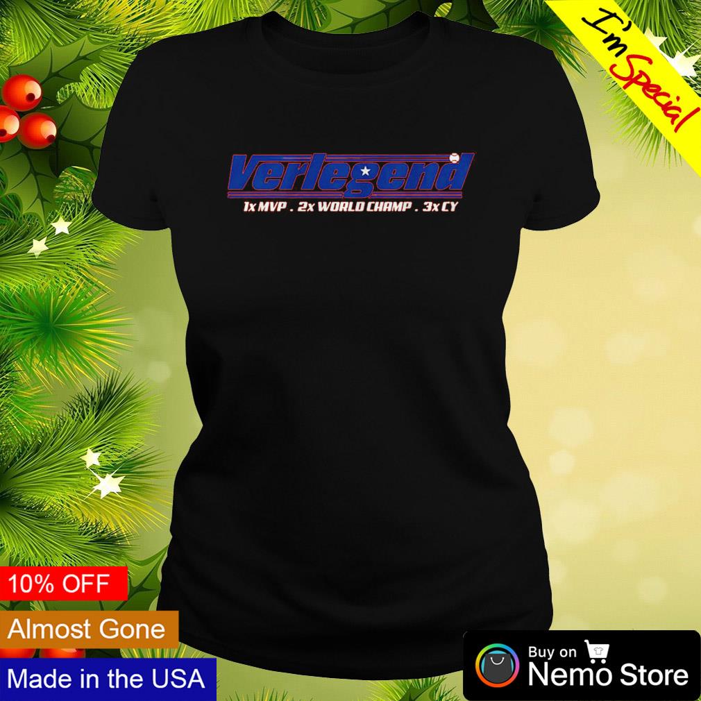 Verlegend 1xMVP 2x world champ 3x Cy Justin Verlander - Adult & Kids T-Shirts, Sweatshirts & Hoodies apparel design preview 3