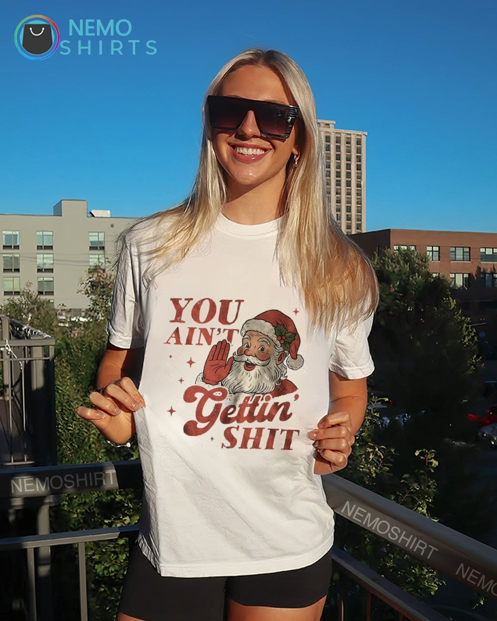 Santa Claus you ain't gettin shit Christmas - Adult & Kids T-Shirts, Sweatshirts & Hoodies apparel design preview 6