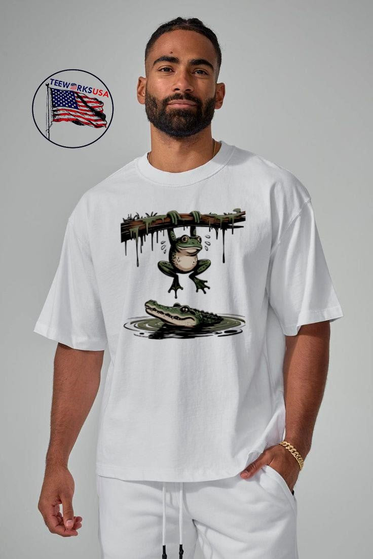 Frog and Alligator - Adult & Kids T-Shirts, Sweatshirts & Hoodies apparel design preview 5
