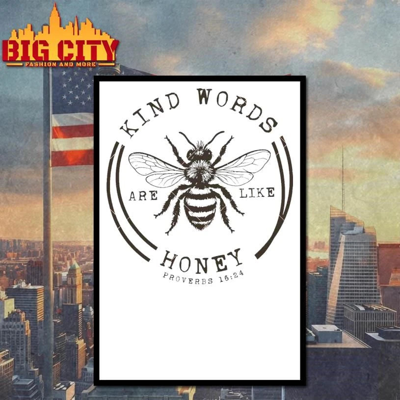 Kind words are like honey bee - Adult & Kids T-Shirts, Sweatshirts & Hoodies apparel design preview 4