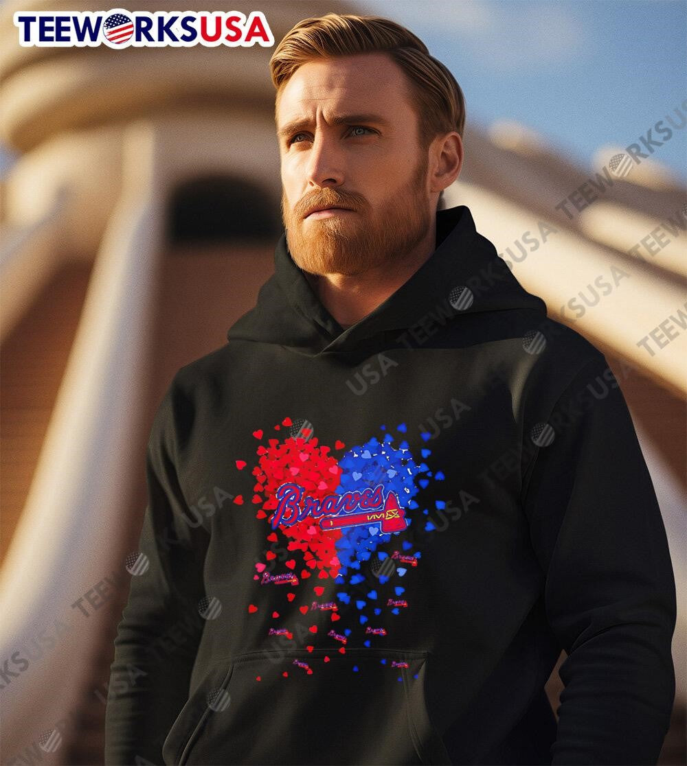 Atlanta Braves Baseball Heart - Adult & Kids T-Shirts, Sweatshirts & Hoodies apparel design preview 3