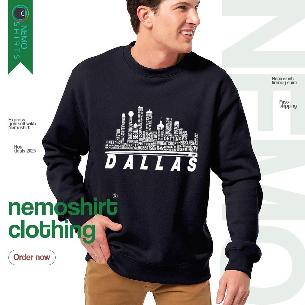 Dallas Stars city players names - Adult & Kids T-Shirts, Sweatshirts & Hoodies apparel design preview 4