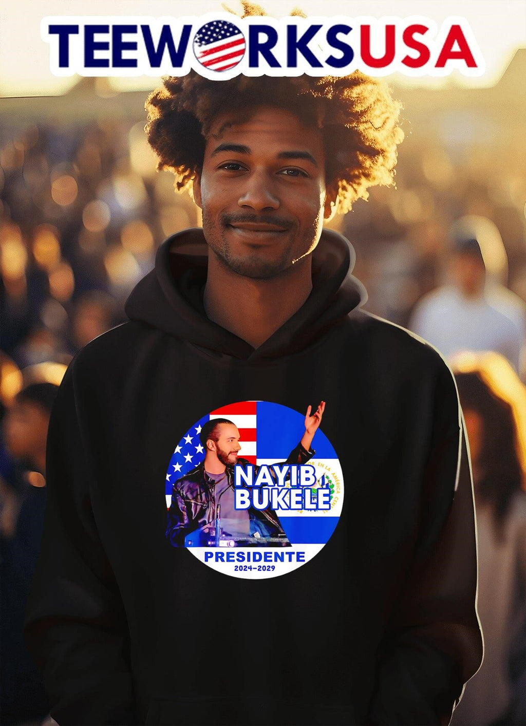 Nayib Bukele Presidente 2024 2029 - Adult & Kids T-Shirts, Sweatshirts & Hoodies apparel design preview 2