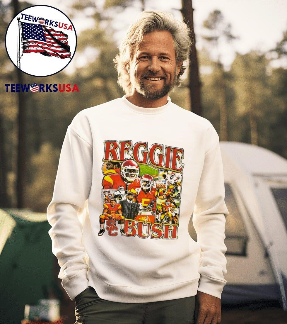 USC Trojans Reggie Bush 5 retro graphic - Adult & Kids T-Shirts, Sweatshirts & Hoodies apparel design preview 3