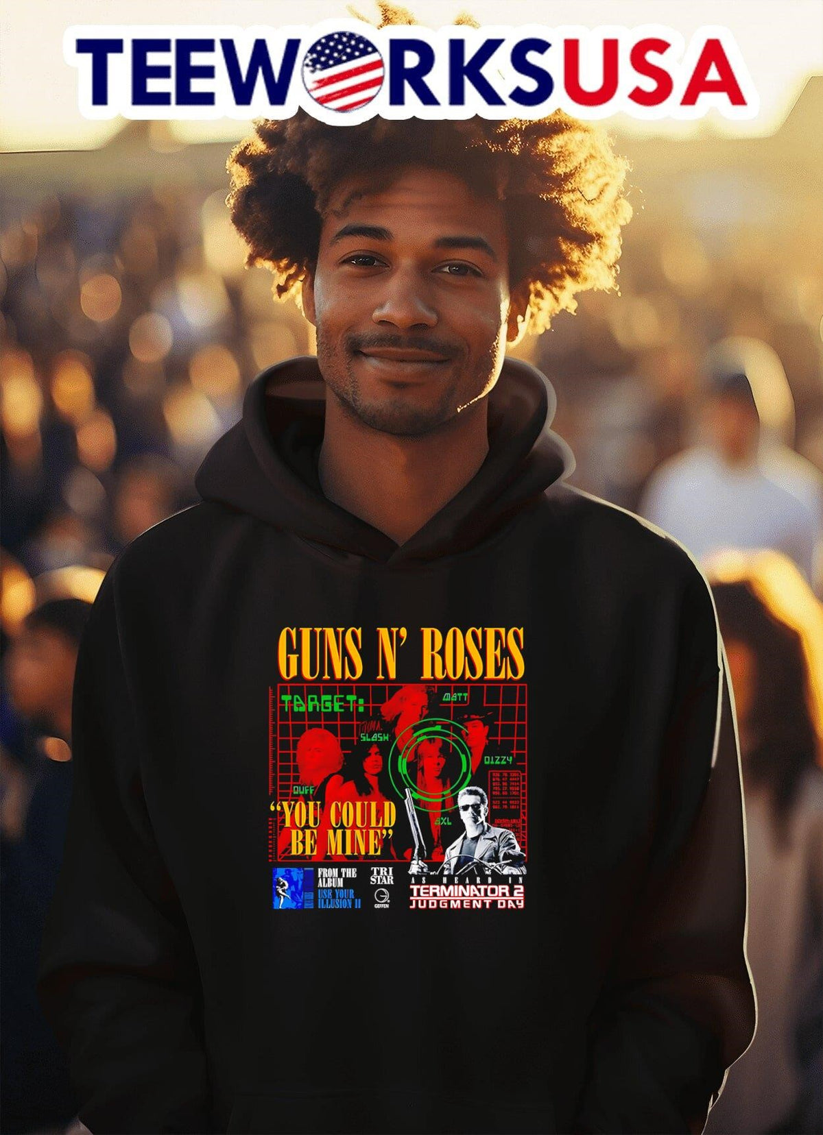 Guns N Roses you could be mine as heard in Terminator - Adult & Kids T-Shirts, Sweatshirts & Hoodies apparel design preview 2