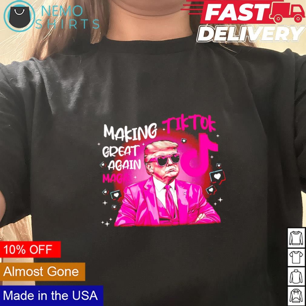 Trump pink making Tiktok great again Maga - Adult & Kids T-Shirts, Sweatshirts & Hoodies apparel design preview 3