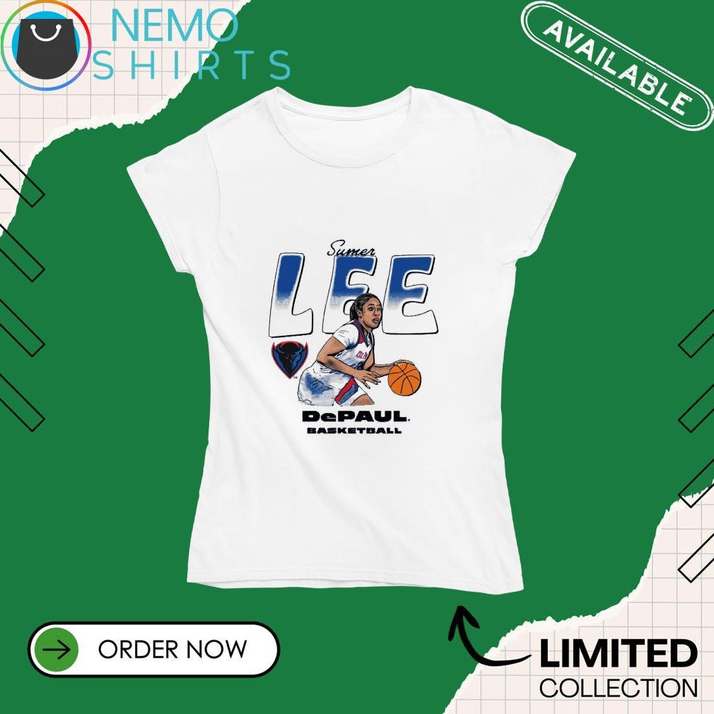 Sumer Lee DePaul Blue Demons basketball cartoon - Adult & Kids T-Shirts, Sweatshirts & Hoodies apparel design preview 4