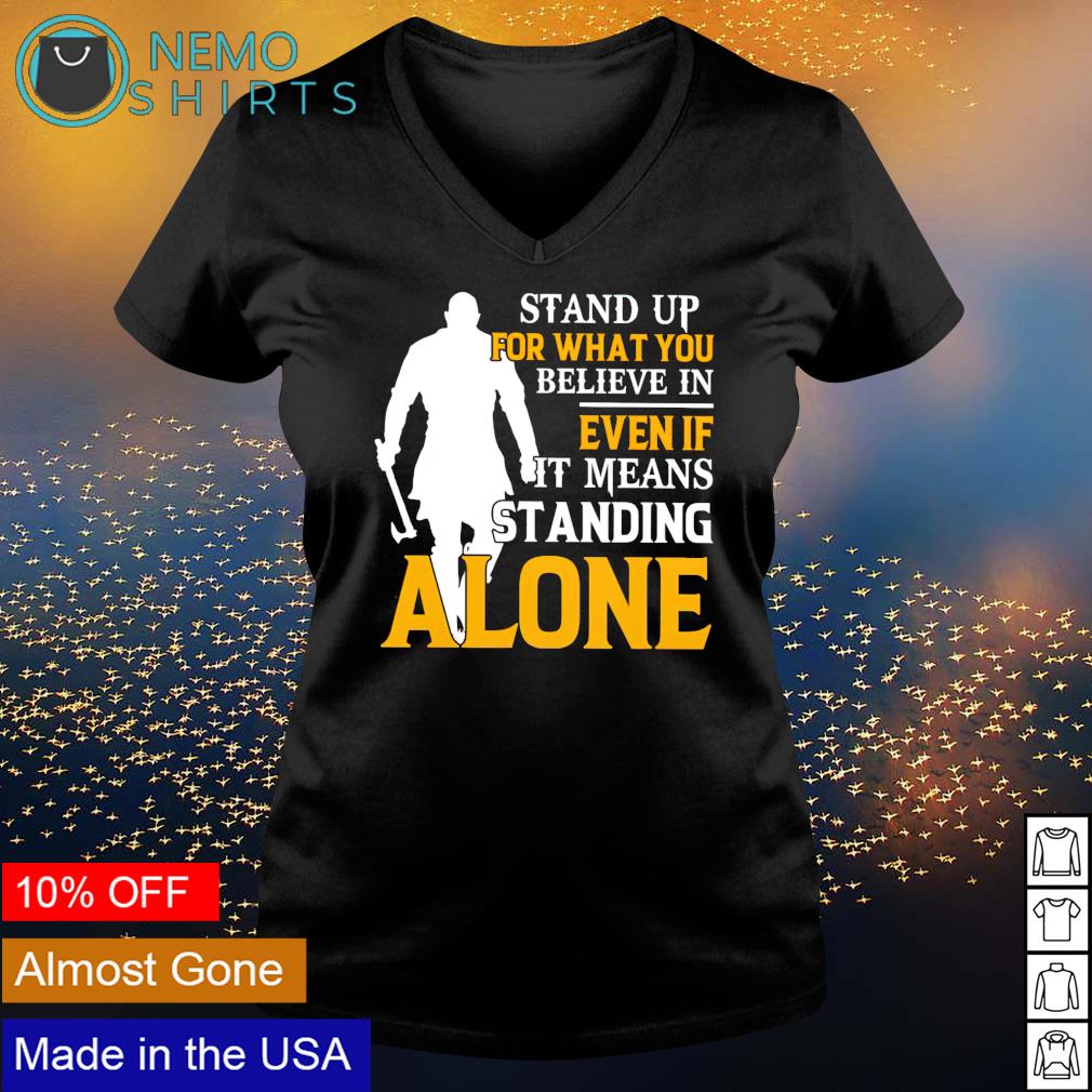 Viking stand up for what you believe in even if it - Adult & Kids T-Shirts, Sweatshirts & Hoodies apparel design preview 5