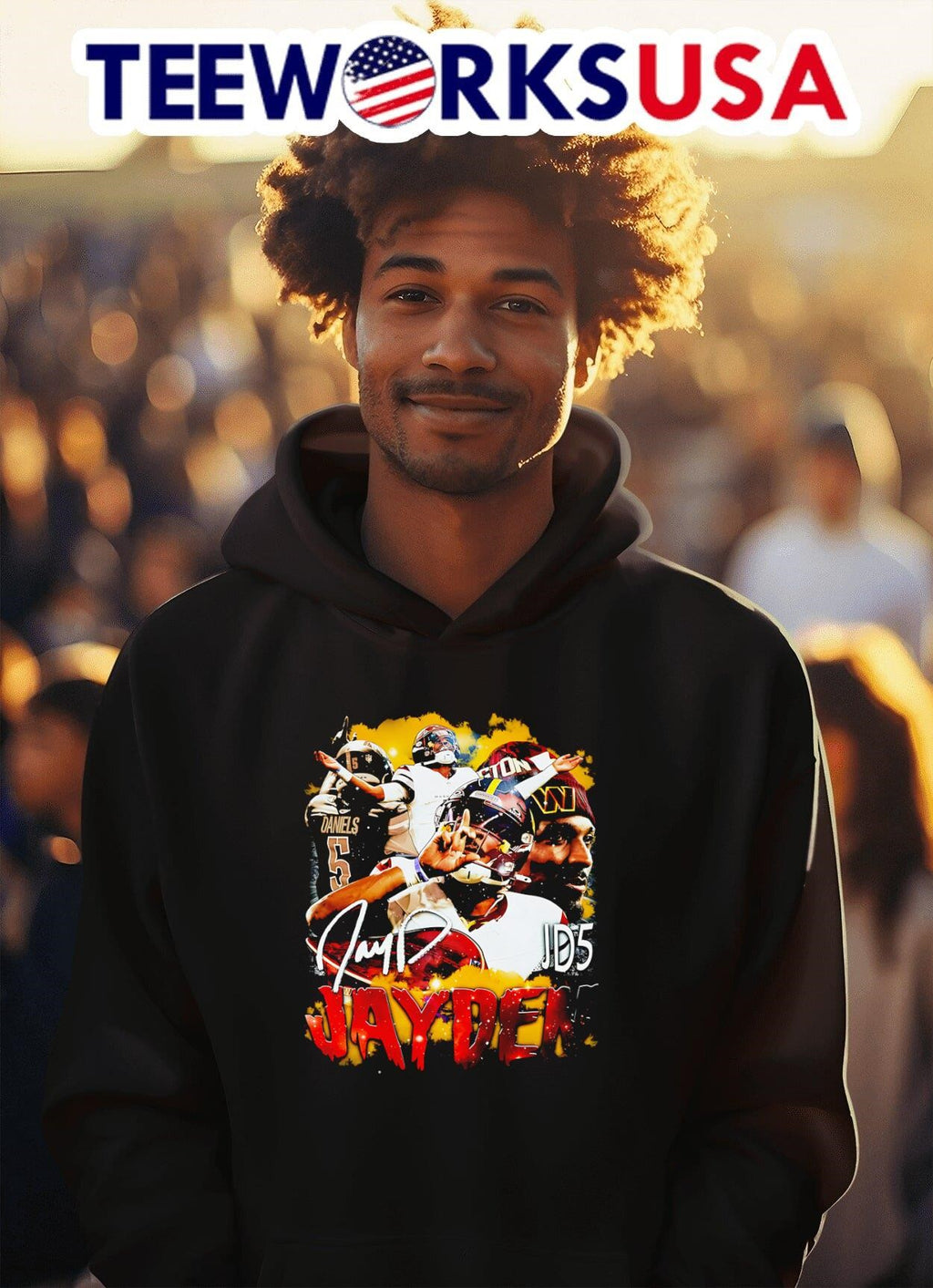 Jayden Daniels JD5 Washington Commanders football - Adult & Kids T-Shirts, Sweatshirts & Hoodies apparel design preview 2