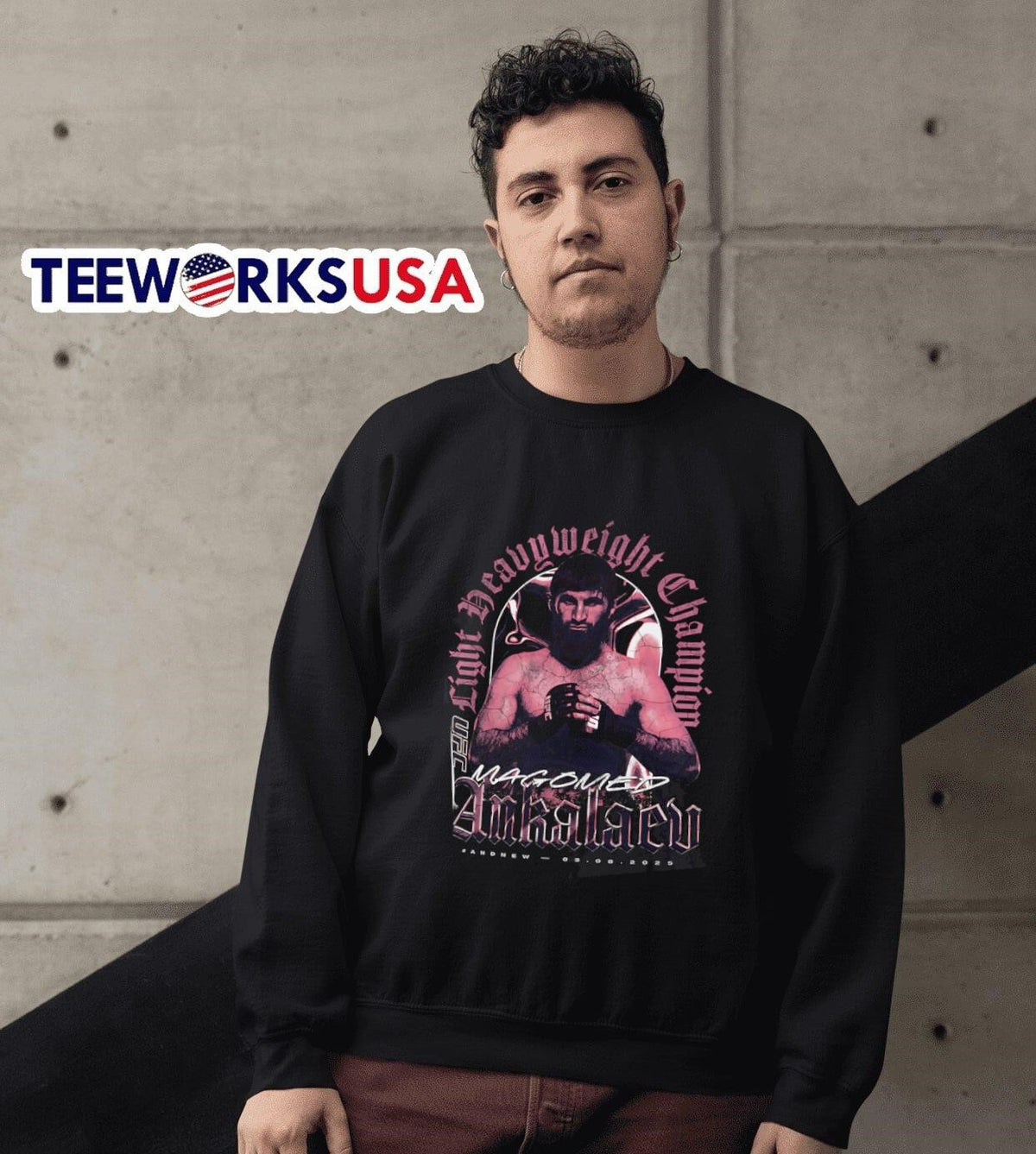 Magomed Ankalaev UFC 313 And New Light Heavyweight - Adult & Kids T-Shirts, Sweatshirts & Hoodies apparel design preview 6