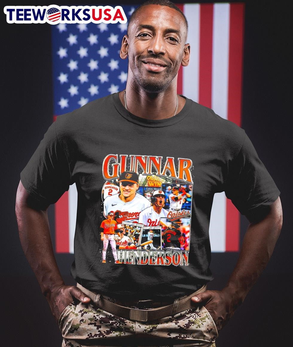 Gunnar Henderson Baltimore Orioles retro graphic - Adult & Kids T-Shirts, Sweatshirts & Hoodies apparel design preview 1
