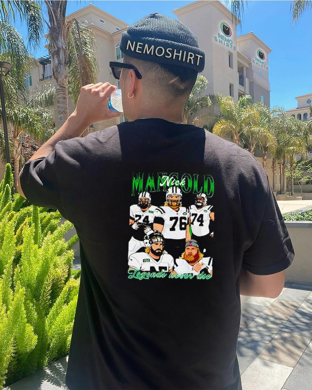 Nick Mangold New York Jets legends never die cartoon - Adult & Kids T-Shirts, Sweatshirts & Hoodies apparel design preview 4
