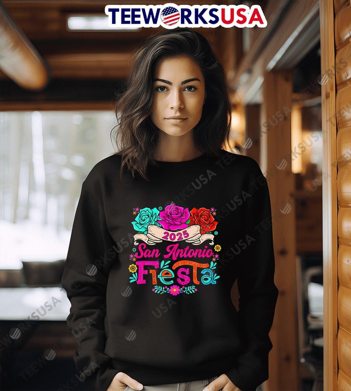 Fiesta san antonio festive Texas mexican party roses - Adult & Kids T-Shirts, Sweatshirts & Hoodies apparel design preview 6