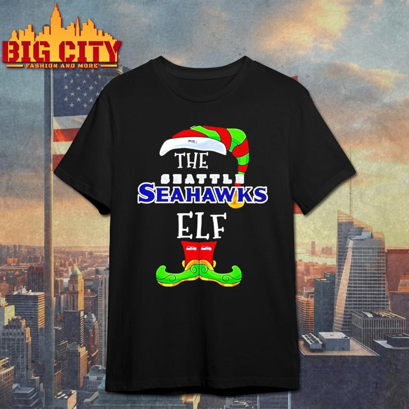 The Seattle Seahawks Elf Christmas 2025 - Adult & Kids T-Shirts, Sweatshirts & Hoodies apparel design preview 1