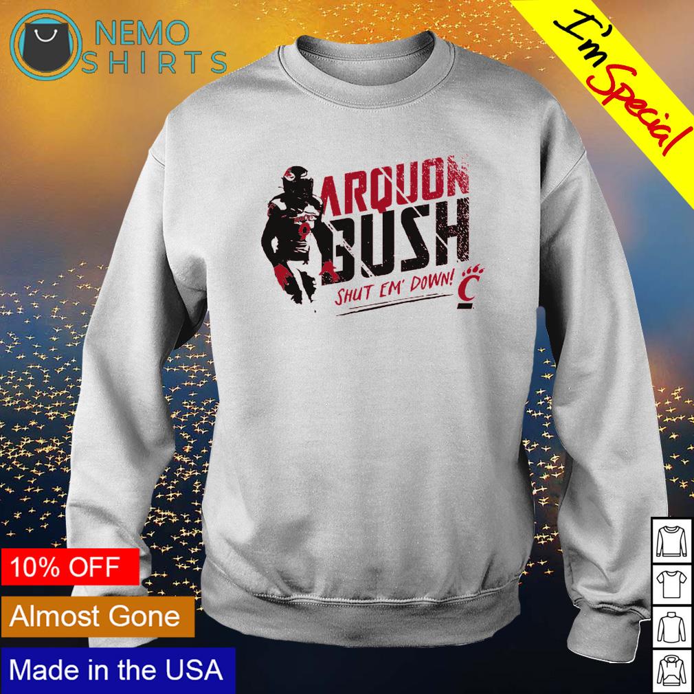 Cincinnati Bearcats Arquon Bush shut em' down - Adult & Kids T-Shirts, Sweatshirts & Hoodies apparel design preview 4