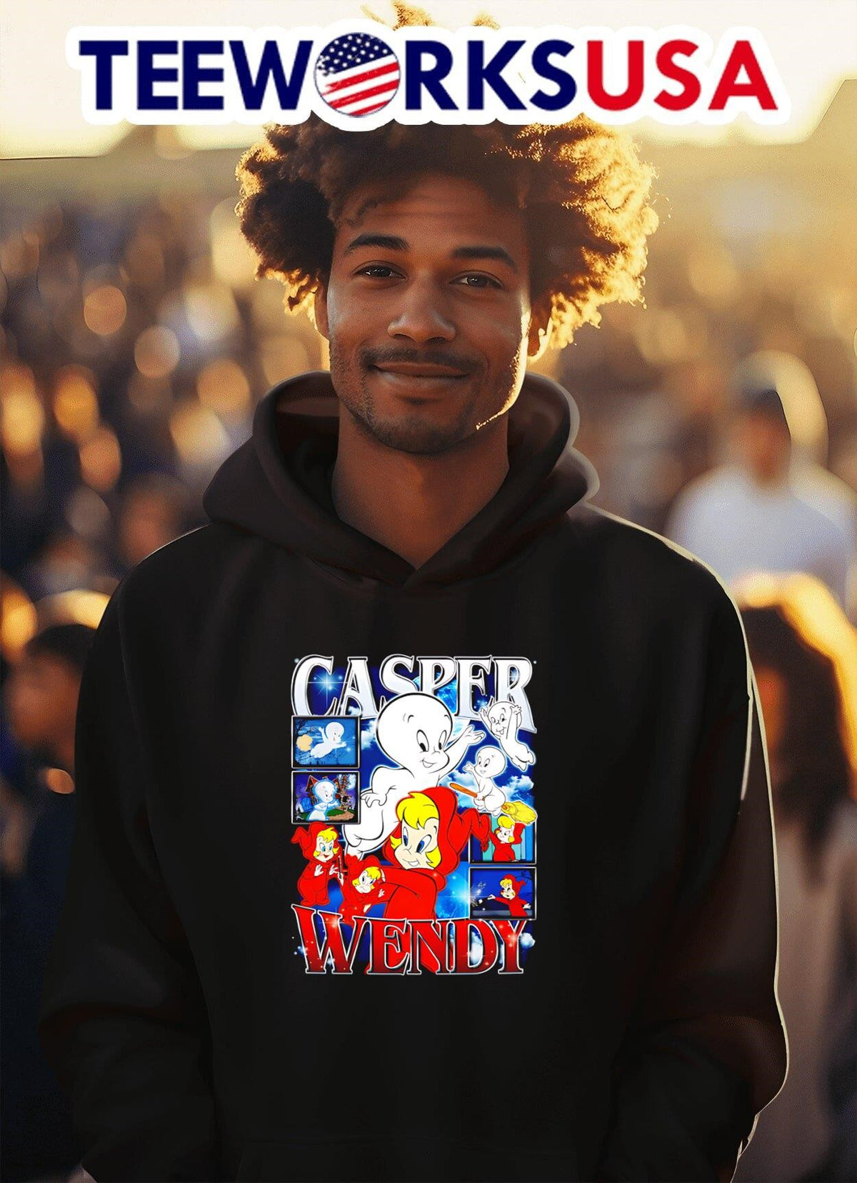 Casper and Wendy bootleg graphic - Adult & Kids T-Shirts, Sweatshirts & Hoodies apparel design preview 2