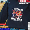 Matt Ryan Atlanta Falcons 14 season 2008 2021 thank - Adult & Kids T-Shirts, Sweatshirts & Hoodies apparel design preview 1