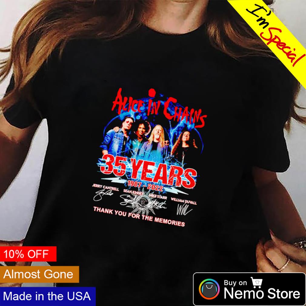 Alice in Chains 35 years 1987 2022 signatures - Adult & Kids T-Shirts, Sweatshirts & Hoodies apparel design preview 2