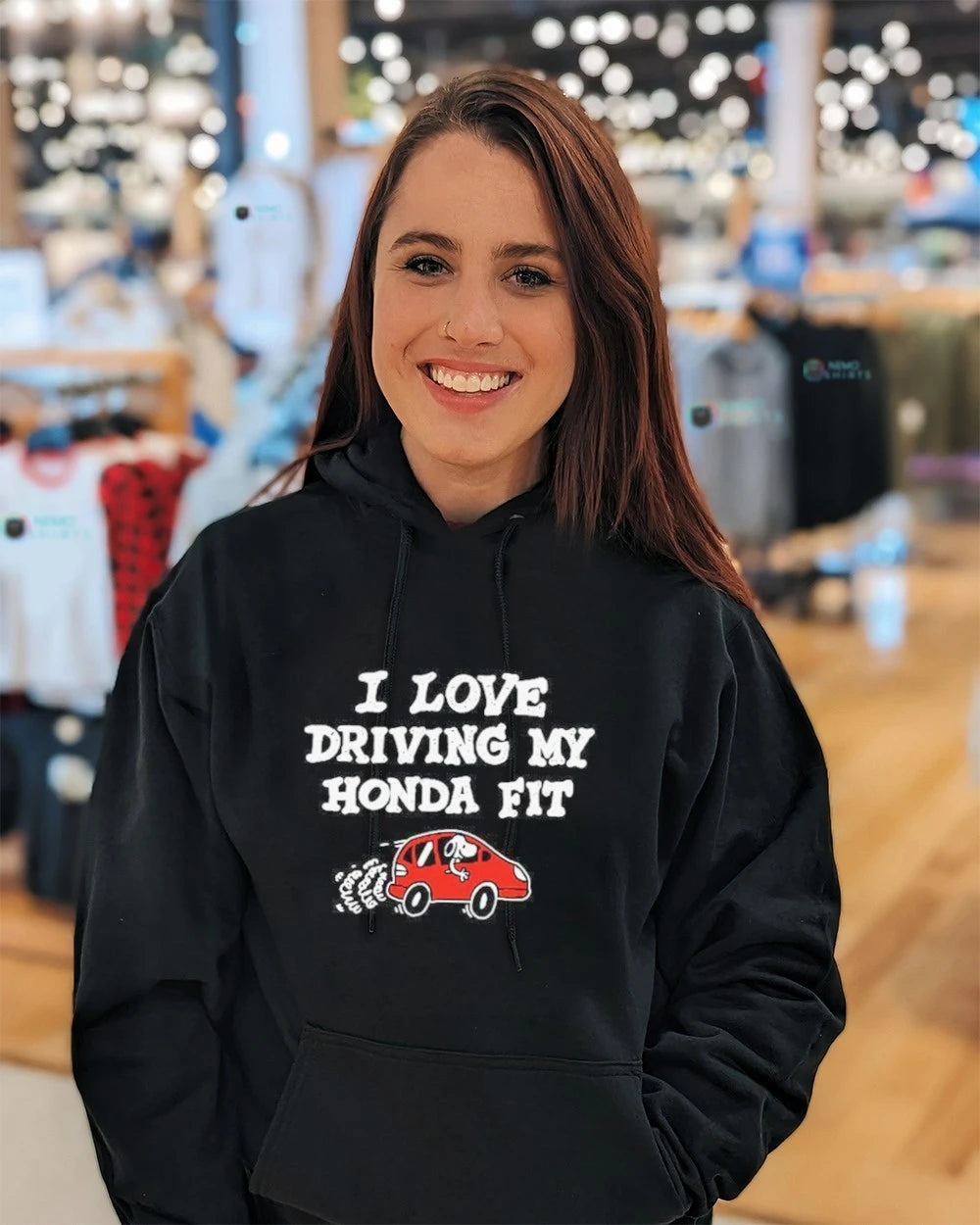 Snoopy I love driving my honda fit - Adult & Kids T-Shirts, Sweatshirts & Hoodies apparel design preview 5