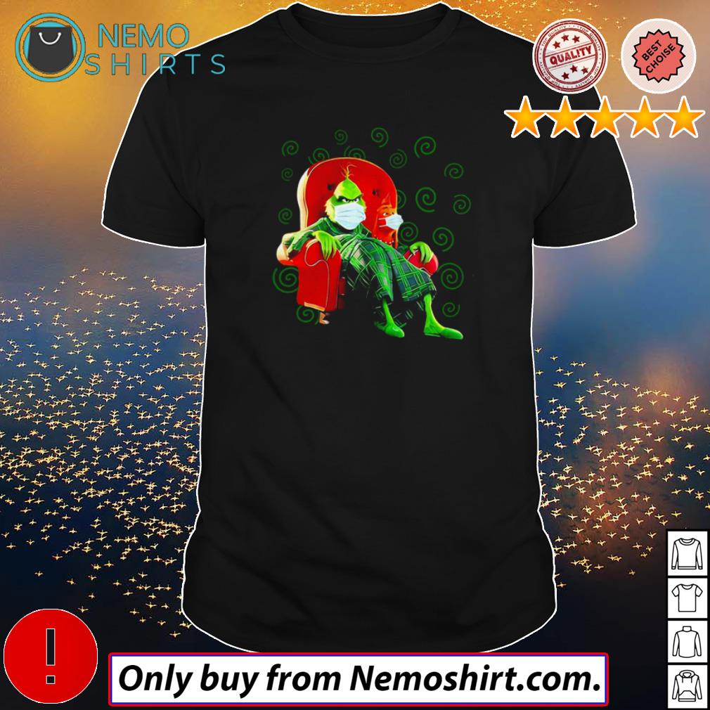 Grinch and Dog sitting in a chair Covid 19 - Adult & Kids T-Shirts, Sweatshirts & Hoodies apparel design preview 1