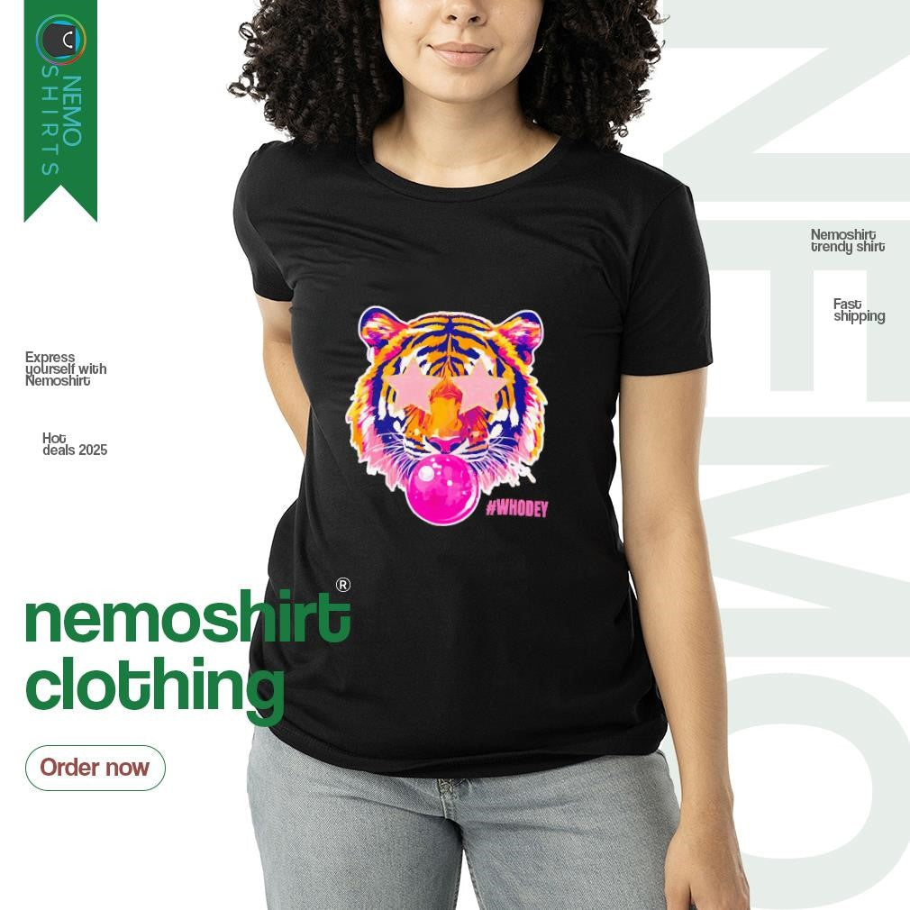 Star eye bubble blowing tiger - Adult & Kids T-Shirts, Sweatshirts & Hoodies apparel design preview 3