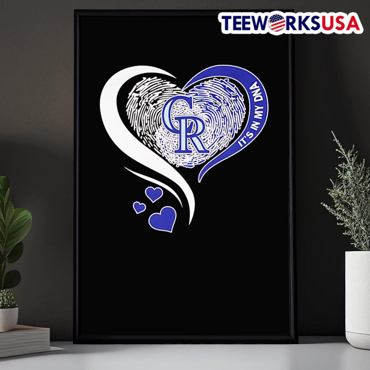 Fingerprint heart it's in my DNA Colorado Rockies - Adult & Kids T-Shirts, Sweatshirts & Hoodies apparel design preview 5