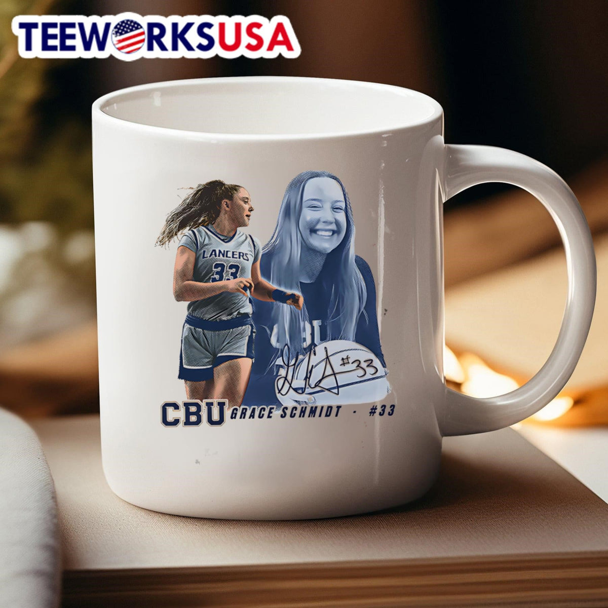 Grace Schmidt Cal Baptist portrait - Adult & Kids T-Shirts, Sweatshirts & Hoodies apparel design preview 4