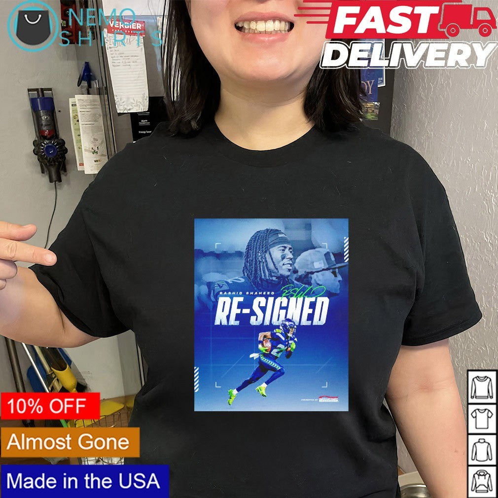 Rashid Shaheed Seattle Seahawks re signed signature - Adult & Kids T-Shirts, Sweatshirts & Hoodies apparel design preview 2