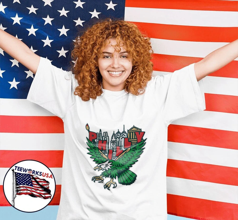 Philly Eagle City Skyline - Adult & Kids T-Shirts, Sweatshirts & Hoodies apparel design preview 2