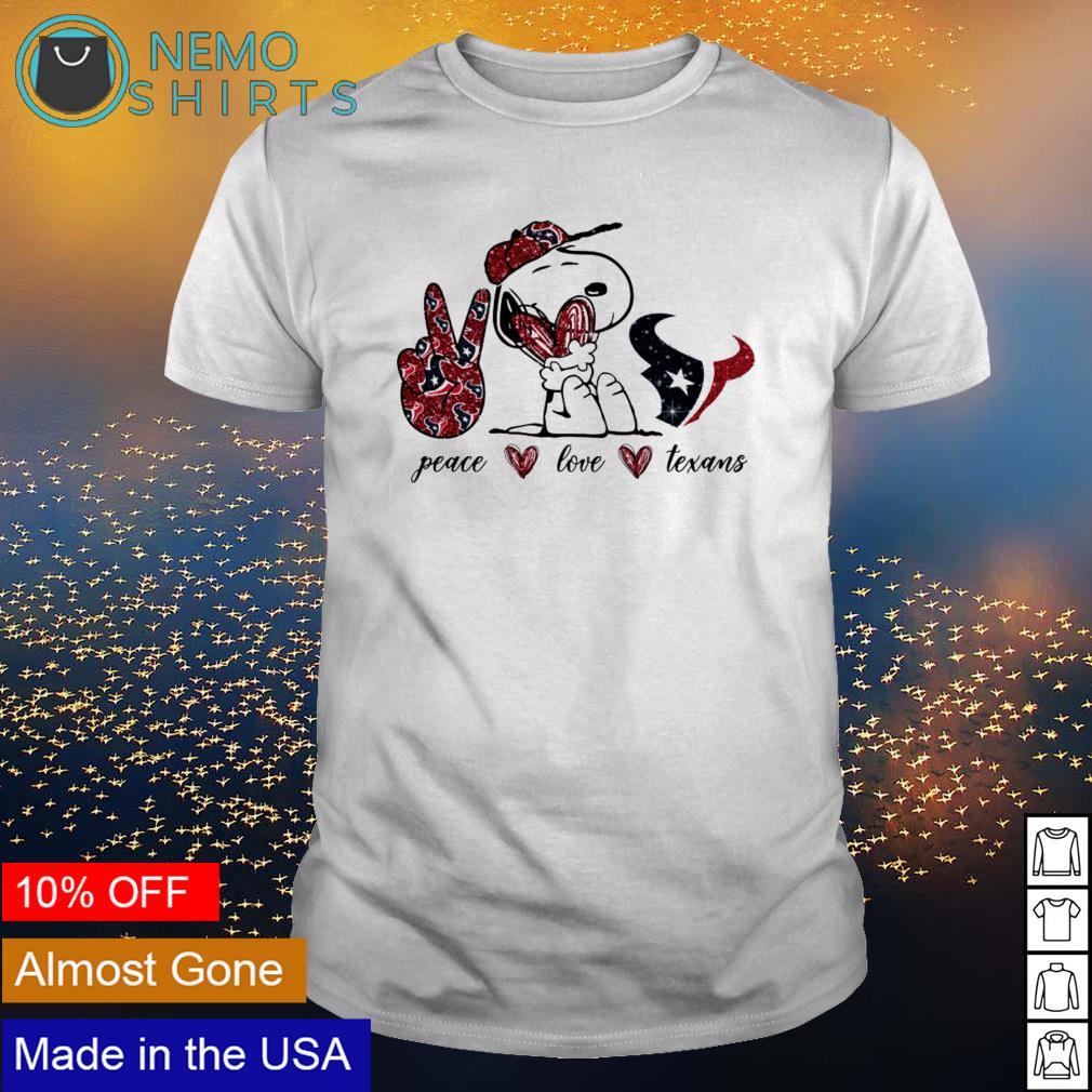 Snoopy peace love Houston Texans - Adult & Kids T-Shirts, Sweatshirts & Hoodies apparel design preview 1