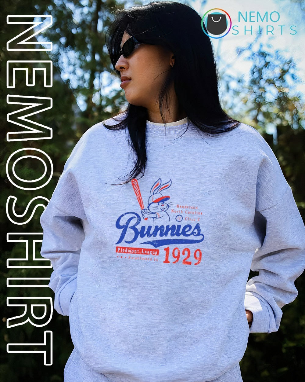 Henderson Bunnies North Carolina baseball class C - Adult & Kids T-Shirts, Sweatshirts & Hoodies apparel design preview 2