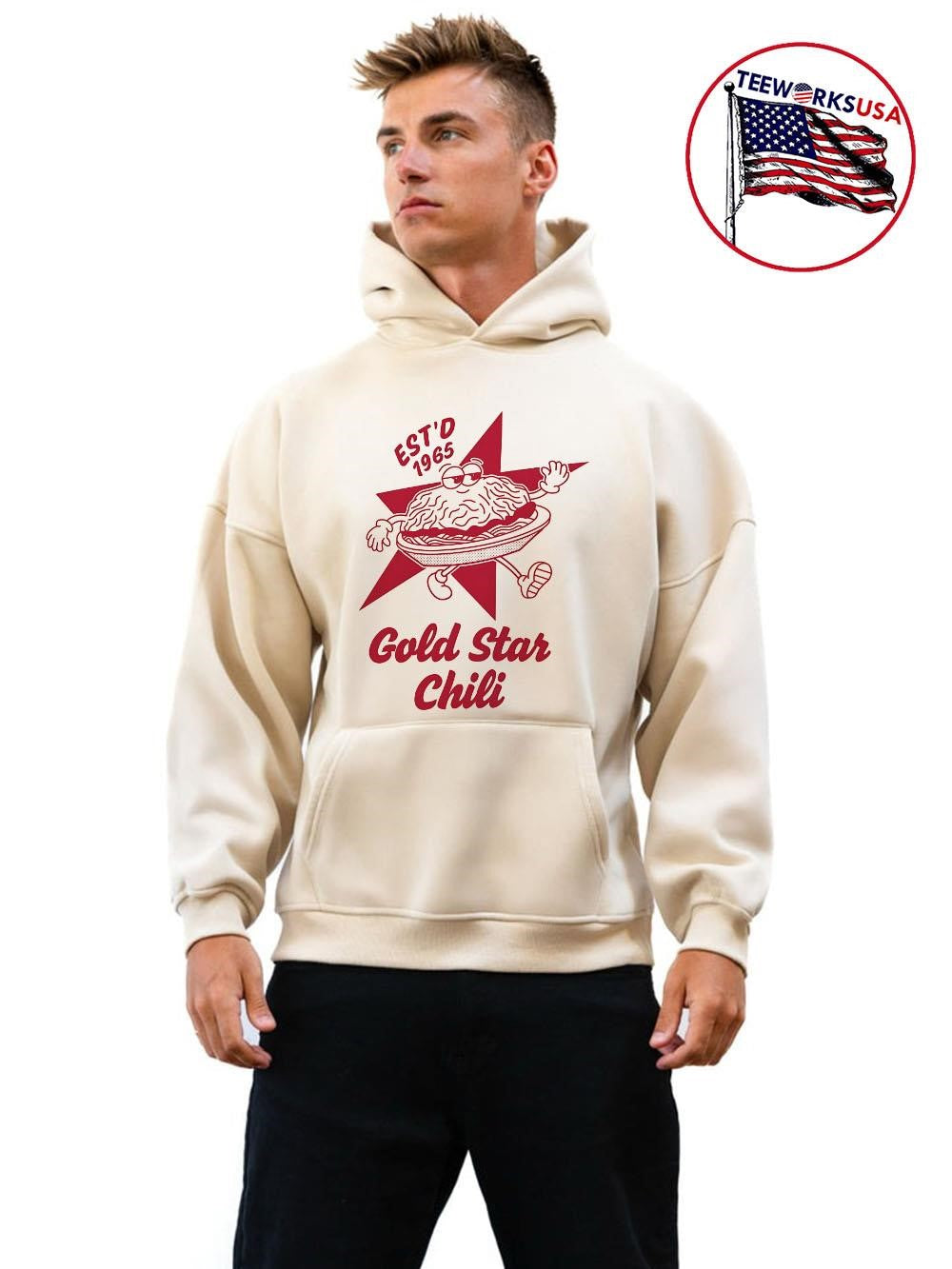 Gold Star Chili est'd 1965 logo - Adult & Kids T-Shirts, Sweatshirts & Hoodies apparel design preview 2