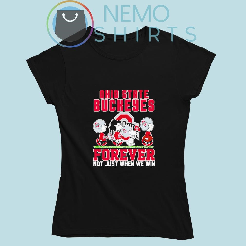 Peanuts characters Ohio State Buckeyes forever not - Adult & Kids T-Shirts, Sweatshirts & Hoodies apparel design preview 5