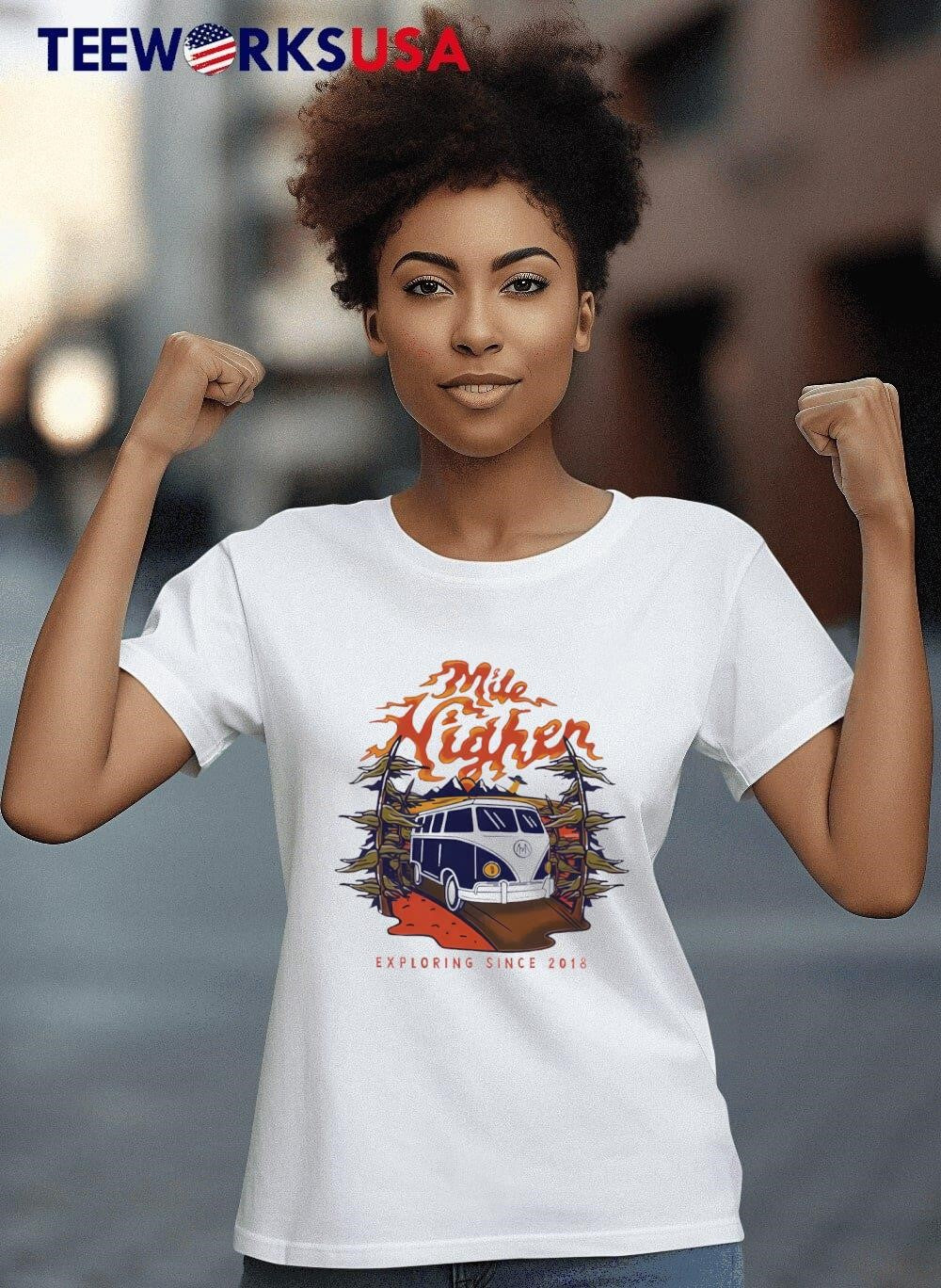 Mile higher podcast van exploring since 2018 - Adult & Kids T-Shirts, Sweatshirts & Hoodies apparel design preview 4