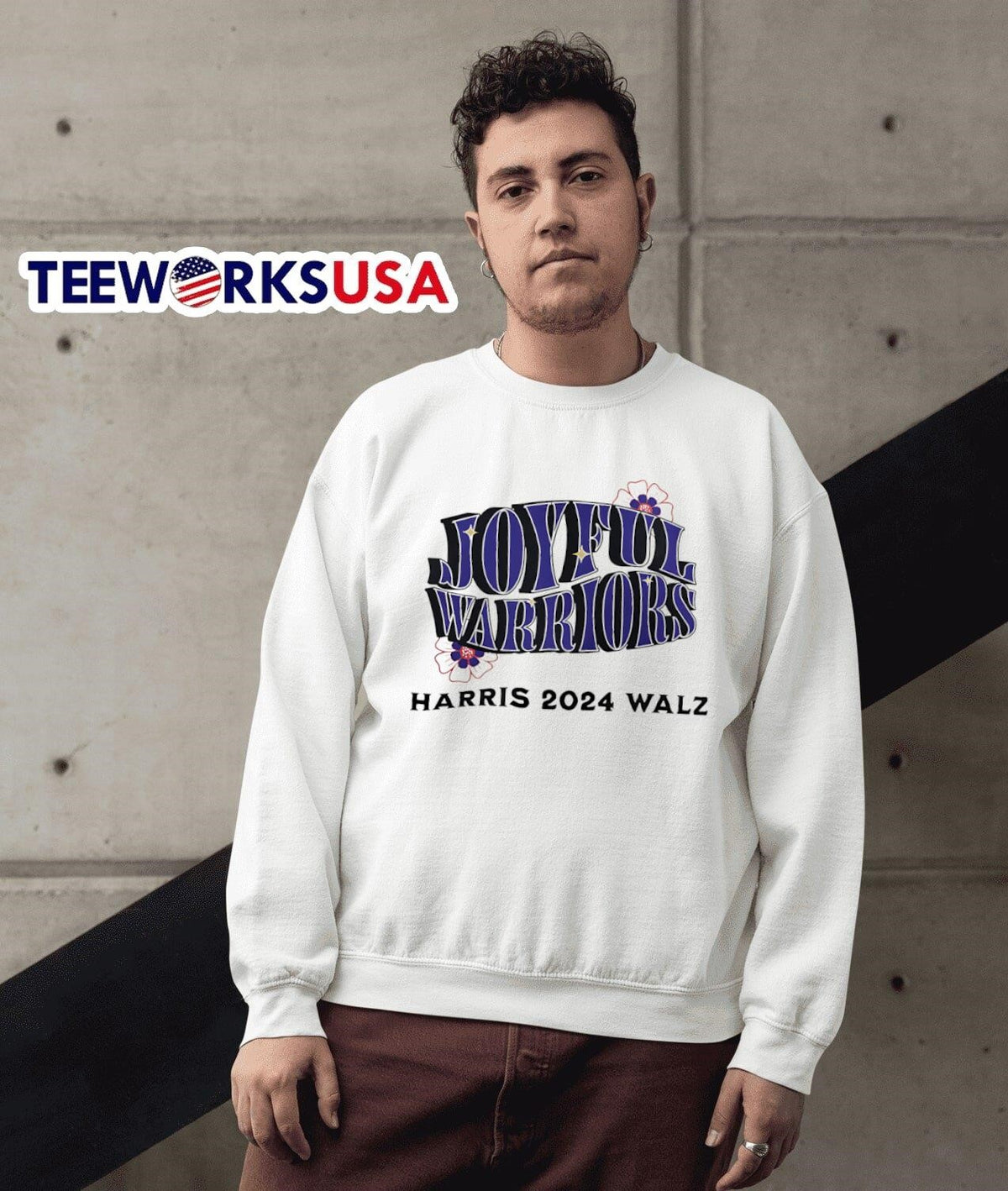 Joyful Warriors Harris 2024 Walz - Adult & Kids T-Shirts, Sweatshirts & Hoodies apparel design preview 3