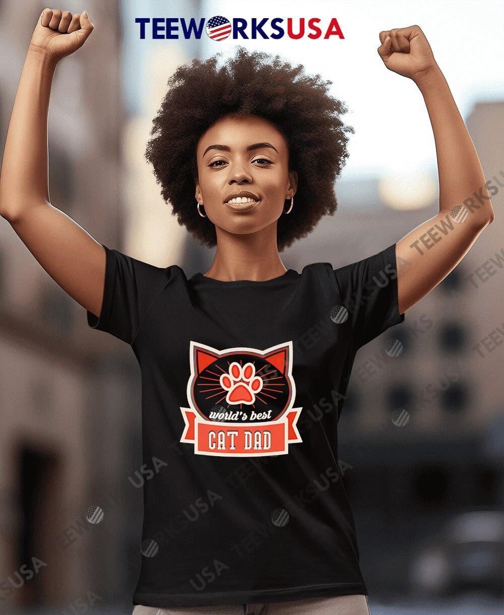 Worlds Best Cat Dad retro - Adult & Kids T-Shirts, Sweatshirts & Hoodies apparel design preview 4