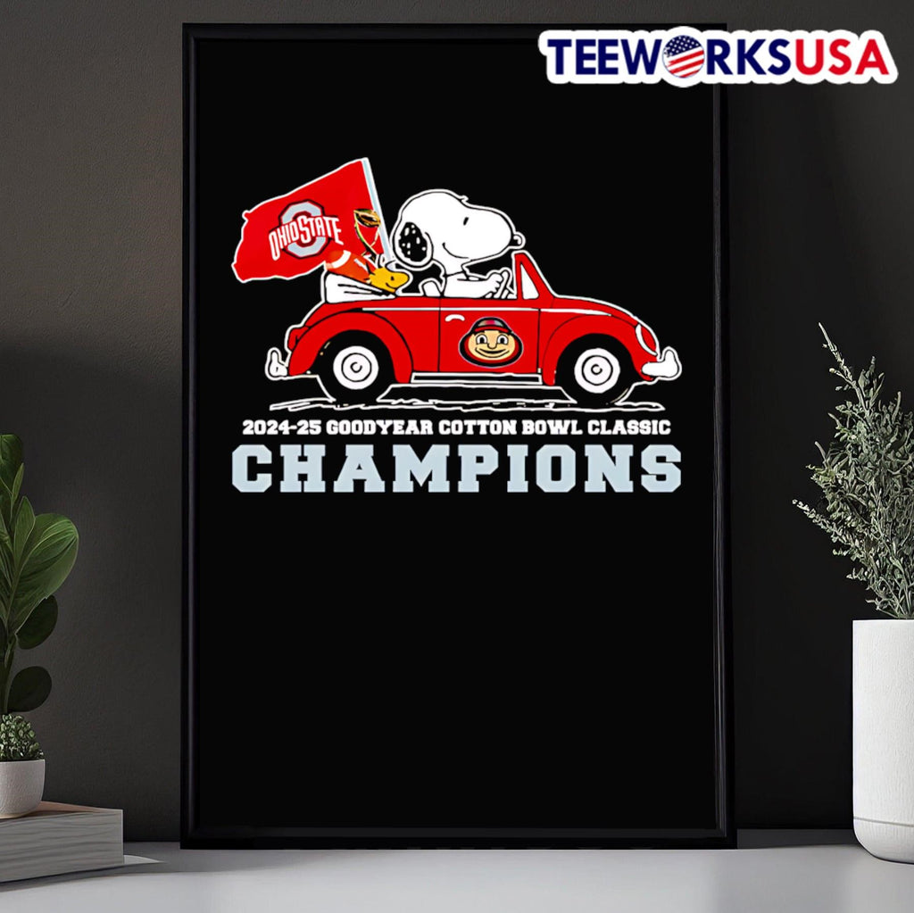 Snoopy driving car 2024-25 Goodyear Cotton Bowl - Adult & Kids T-Shirts, Sweatshirts & Hoodies apparel design preview 5