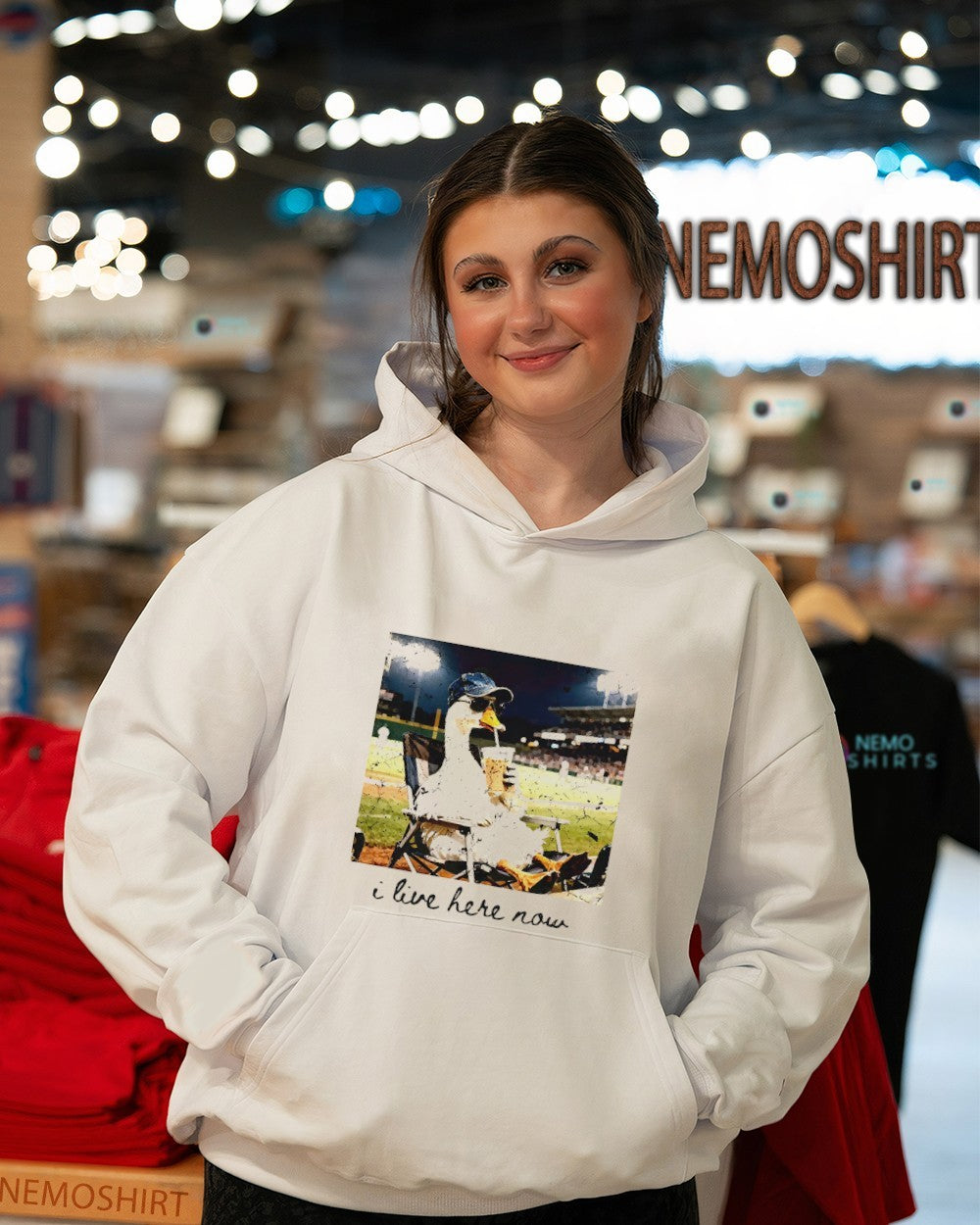 I live here now goose baseball ballfield - Adult & Kids T-Shirts, Sweatshirts & Hoodies product image 3