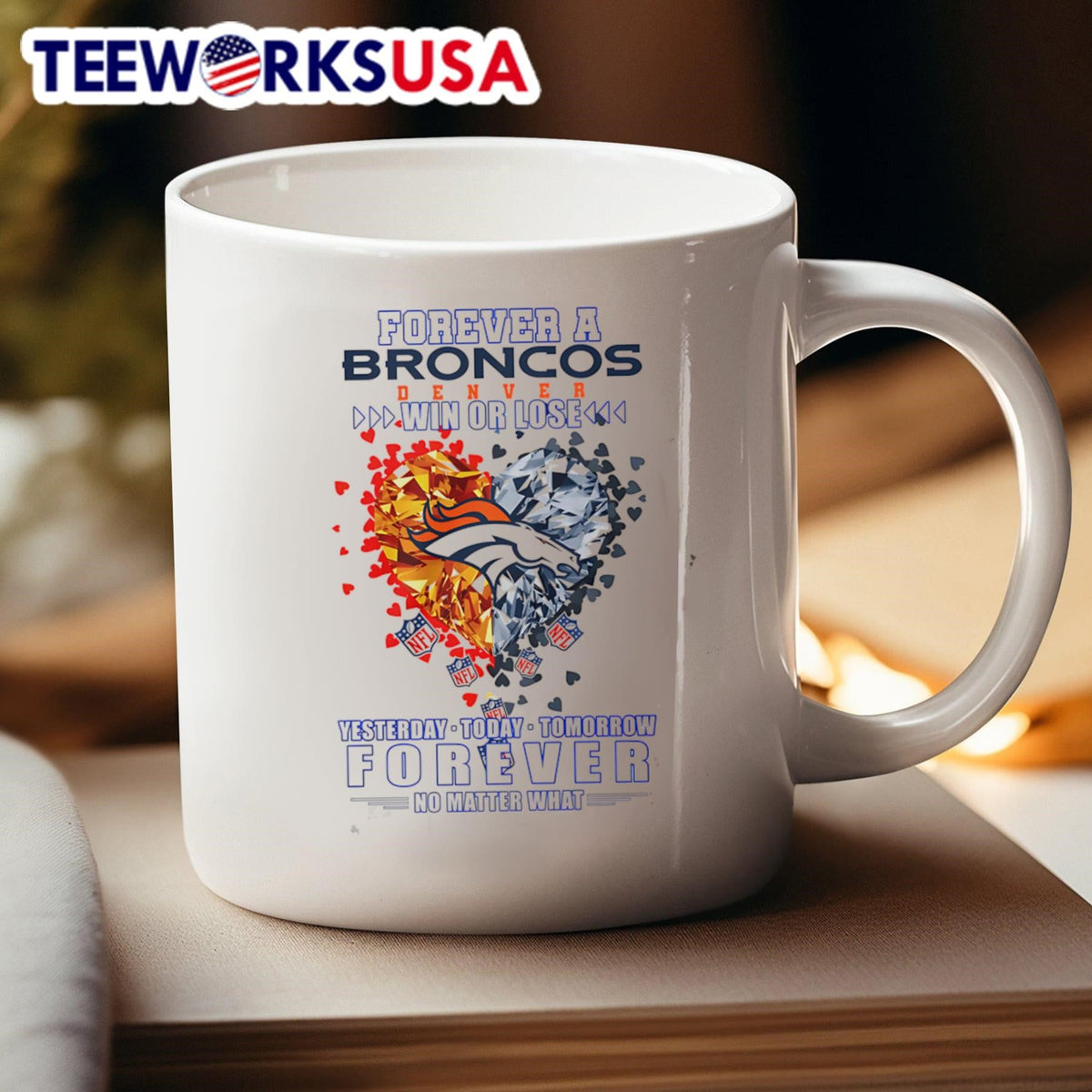 Forever a Denver Broncos win or lose yesterday today - Adult & Kids T-Shirts, Sweatshirts & Hoodies apparel design preview 4