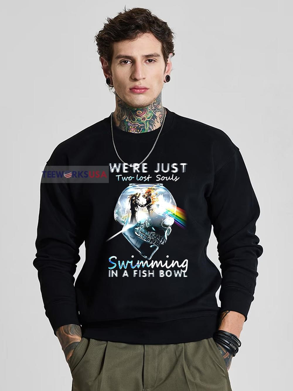 We're just two lost souls swimming in a fish bowl - Adult & Kids T-Shirts, Sweatshirts & Hoodies apparel design preview 5