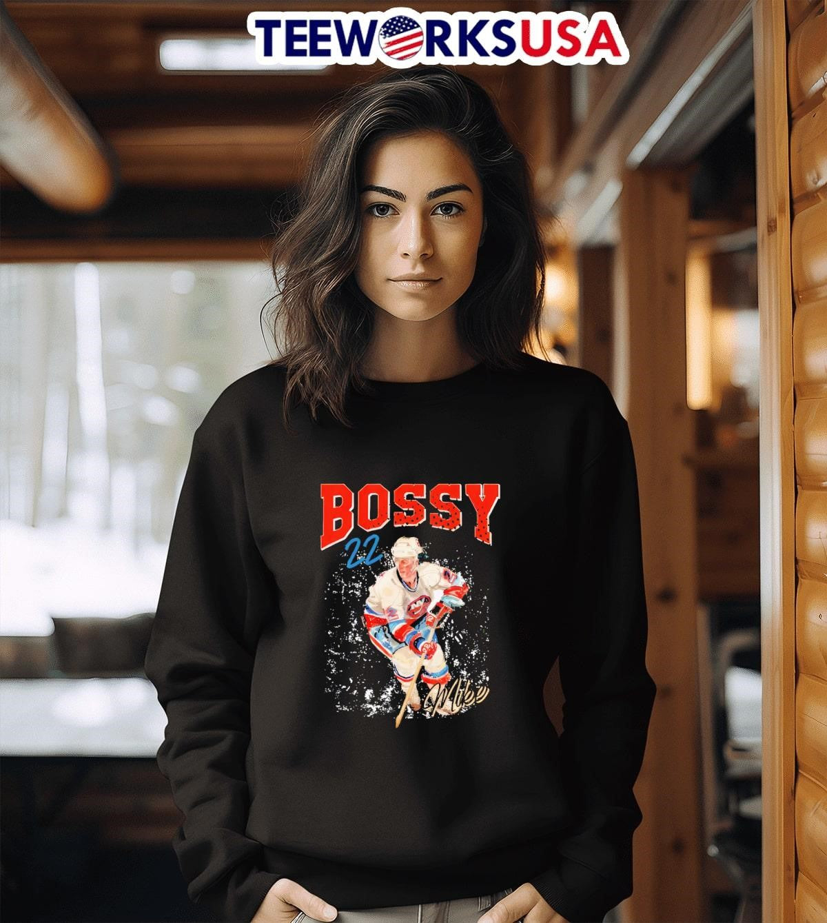 Mike Bossy 22 New York Islanders retro 2024 - Adult & Kids T-Shirts, Sweatshirts & Hoodies apparel design preview 3