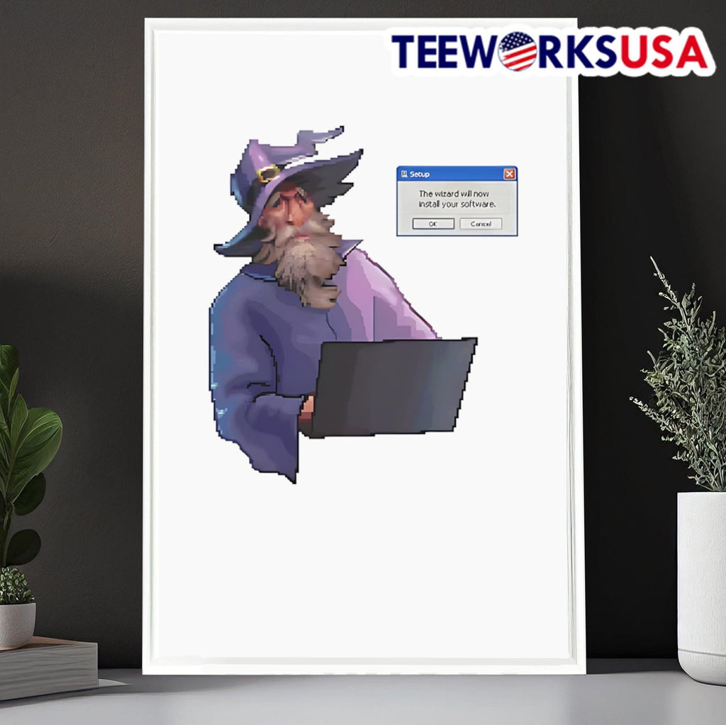 The Wizard will install your software - Adult & Kids T-Shirts, Sweatshirts & Hoodies apparel design preview 6